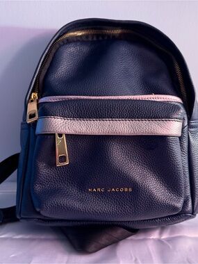 Marc Jacobs Navy and Light Pink Mini Leather Backpack
